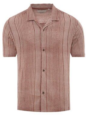 NOLS Brown Cotton Textured Shirt